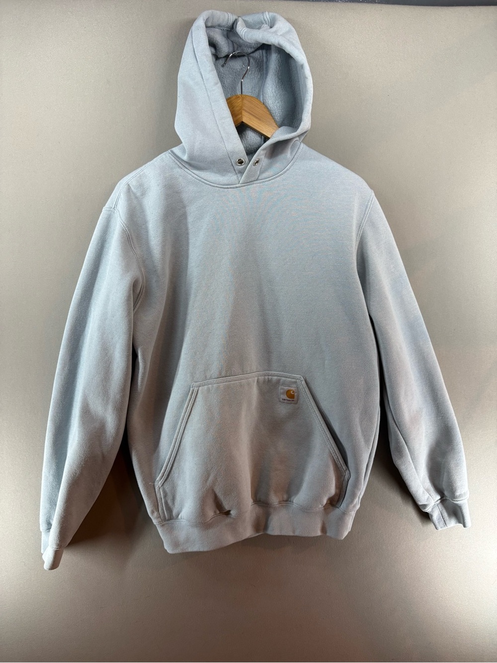 Carhartt Hoodie Mens Small  Blue Relaxed Loose Fit Midweight Logo Sweatshirt